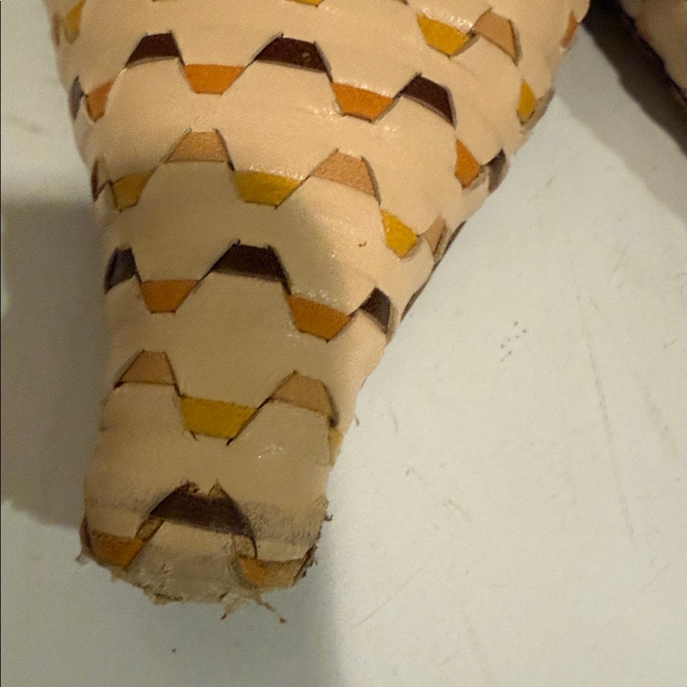 Prada Women's Woven Tan and Brown Heels - Picture 5 of 6